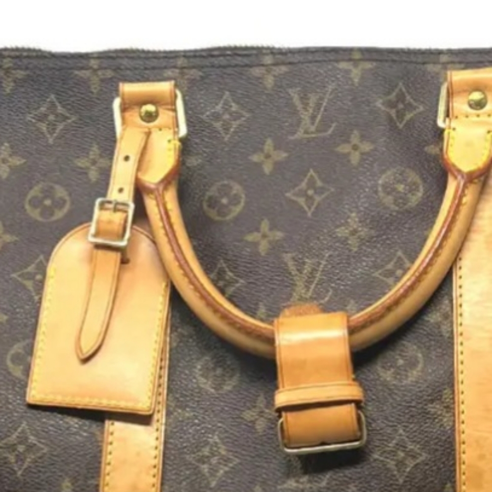 Authentic Louis Vuitton Tan Leather Travel Luggage Tag & Poignet - Picture 3 of 16